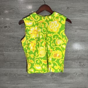 Vintage Peck & Peck Fifth Avenue New York Size 12 Retro Yellow Green Buttons